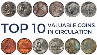 TOP 10 Most Valuable Coins in Circulation  Rare Pennies Nickels Dimes amp Quarters Worth Money [upl. by Aibonez]