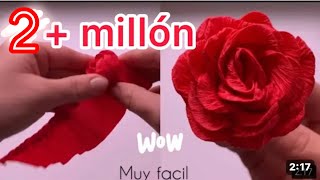 Como haces flores de papel crepe San Valentín [upl. by Medrek]