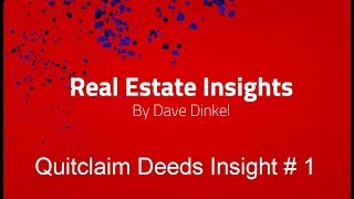 Quitclaim Deeds For Real Estate Explained [upl. by Arinay]