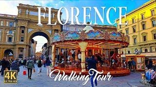 Florence Italy  4K Ultra HD Walking Tour [upl. by Vanderhoek]