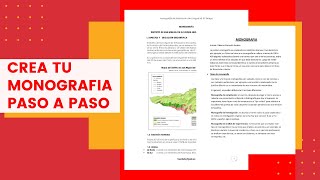 COMO HACER UNA MONOGRAFIA DESDE CERO [upl. by Kred]