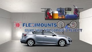 Fleximounts Overhead Garage Storage Rack Garage Organization System [upl. by Nothsa]