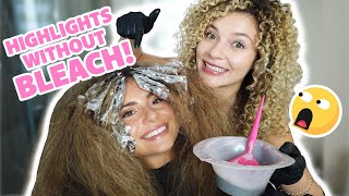 HOW TO HIGHLIGHT CURLY HAIR AT HOME WITHOUT BLEACH [upl. by Kauppi]