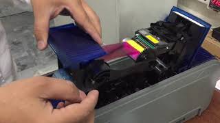 Installation of PVC Card Printer Datacard SD 360 Ribbon [upl. by Past]