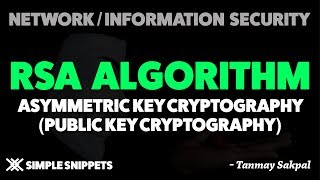 RSA Algorithm with Example  Asymmetric Key Cryptography Public Key Cryptography [upl. by Anassor318]