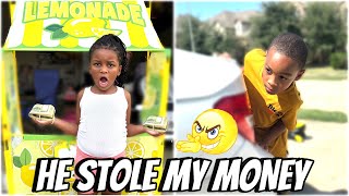 Boy STEALS Little Girl MONEY At LEMONADE STAND What Happen Next Is SHOCKING [upl. by Bartolemo]