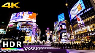 【4K HDR】Night Walk in Tokyo Shibuya 東京散歩 [upl. by Rimat]