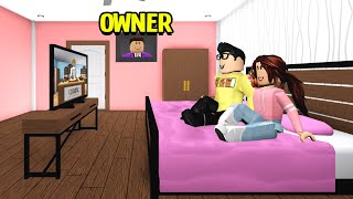 We Stayed At A CREEPY Hotel Owner Was WATCHING Us Roblox Bloxburg [upl. by Ahseela257]