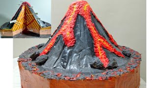 How To Make Volcano Model For School Project  Inside Of Volcano  Simple And Easy Projects [upl. by Lraep308]