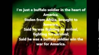 Bob Marley Buffalo Soldier Lyrics On screen [upl. by Hsoj328]