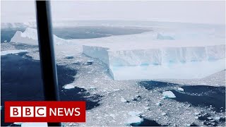 Video captures worlds biggest iceberg  BBC News [upl. by Lyons]