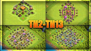 EVERY Town Hall BASE DESIGN BEST Bases For TH2TH13  Clash Of Clans [upl. by Rieger]