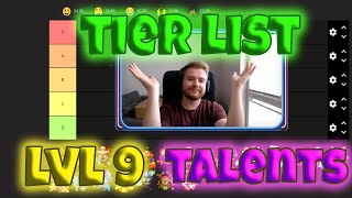 TIER LIST LVL9 TALENTS  RUSH ROYALE MANTY [upl. by Inot]