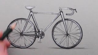 How to Draw a Bicycle Easy Step by Step [upl. by Ynohtnael964]