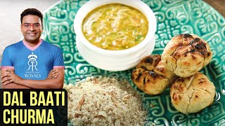 Dal Baati Churma Recipe  How To Make Rajasthani Dal Bati Churma  Indian Culinary League  Varun [upl. by Magnus422]