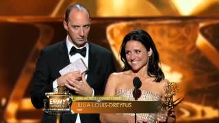 Julia Louis Dreyfus wins an Emmy for Veep 2013 [upl. by Aihtenak]