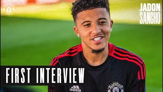 Jadon Sancho quotI wanted to be part of this clubquot  The First Interview  Manchester United [upl. by Ejrog]