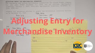 Basic Accounting  Adjusting Entry for Merchandise Inventory [upl. by Desma]