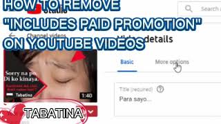 Removing Includes Paid Promotion on Youtube Videos [upl. by Stempien]