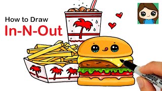 How to Draw a Burger Combo  InNOut [upl. by Eiboj]