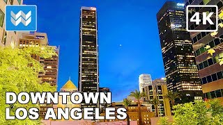 4K Downtown Los Angeles at Night  Walking Tour amp Travel Guide 🎧 Binaural City Sound [upl. by Yeo814]