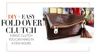 HOW TO MAKE A LEATHER CLUTCH PURSE [upl. by Adamsun]