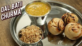 Rajasthani Dal Bati Recipe  How To Make Dal Baati Churma  Main Course Recipe  Varun [upl. by Leoj]