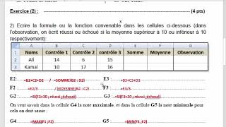 Correction de contrôle 1 semestre 2 informatique tronc commun 2تصحيح مادة المعلوميات الدورة [upl. by Atteiluj]