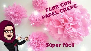 DIY🌸Como hacer FLORES de papel crepe o china SENCILLA Y FÁCIL 🌸2 modelos [upl. by Ahse]