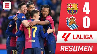 BARCELONA 40 REAL SOCIEDAD Es líder y le saca 1 punto al Atlético y 3 al Real Madrid  La Liga [upl. by Ahsiak]