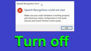 How To Turn Off Speech Recognition could not start [upl. by Aynot]