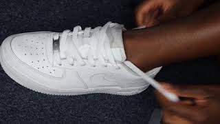 How To Lace Nike Air Force 1s amp Make Them Look Brand New Small Feet Friendly [upl. by Fiora]