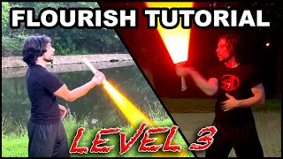 Lightsaber flourishing tutorial  Spin and REVERSE GRIP  Level 3 [upl. by Aysan536]