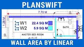 Planswift 10  Wall Area by Linear Tool  Template  Advanced Properties  Level 2 [upl. by Akiemaj]