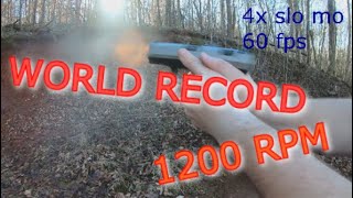 World Record Fastest Pistol Bump Fire 1200 rpm [upl. by Leeda614]