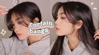 HOW TO STYLE CURTAIN BANGS  LAYERS 💫 HAIR TUTORIAL [upl. by Judi437]