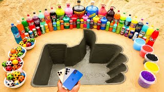 How to make Like Hand with Cement S25 amp iPhone 16 vs Big Coca Cola and Mentos Schweppes amp Mirinda [upl. by Aeikan186]