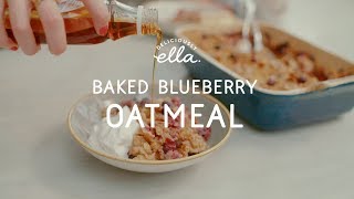 Baked Banana amp Blueberry Oatmeal  Deliciously Ella  Vegan [upl. by Eive]