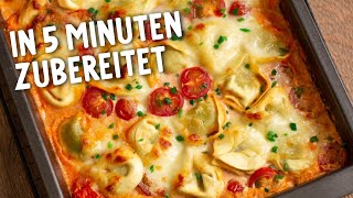 TORTELLINI AUFLAUF einfacher amp leckerer geht’s nicht vegetarisches Rezept [upl. by Aitropal]