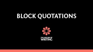 Block Quotations  MLA  Essay Writing [upl. by Dalpe]