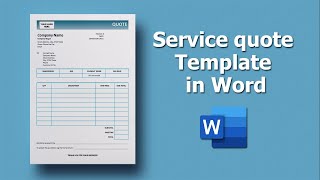 How to Create Service quote Template in Microsoft Word [upl. by Delora454]