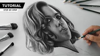 Drawing the Black Widow  Portrait Tutorial for BEGINNERS [upl. by Keheley]