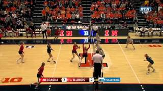 Longest Point Ever  Big Ten Volleyball [upl. by Ennirac]