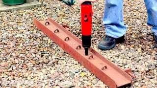 HILTI DX460 Firing bolt fixings into steel Powder actuated nail gun Piston tool [upl. by Ellenehs]