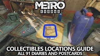 Metro Exodus  All 91 Collectibles Guide Diaries amp Postcards  All Chapter Locations [upl. by Adnawal92]