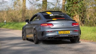 Mercedes C63 S AMG Coupe Edition 1 with Akrapovic Exhaust  Accelerations Revs amp Burnouts [upl. by Chi]