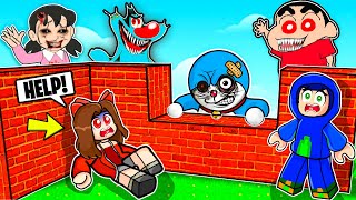 ROBLOX BUILD TO SURVIVE WITH DORAEMON amp SHINCHAN MoreBloxOfficial [upl. by Einiar315]