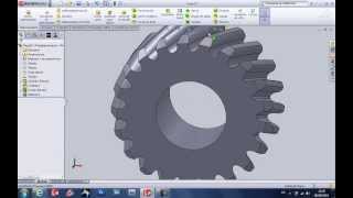 Diseño Engranaje Helicoidal Solidworks [upl. by Amyaj]