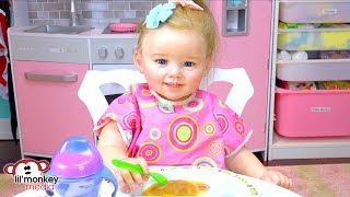 My Reborns My 1st Reborn Toddler Doll  Julies Lunch Routine [upl. by Amathiste846]