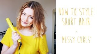 HOWTO MESSY CURLS FOR SHORT HAIR  tinytwisst [upl. by Eirojram]